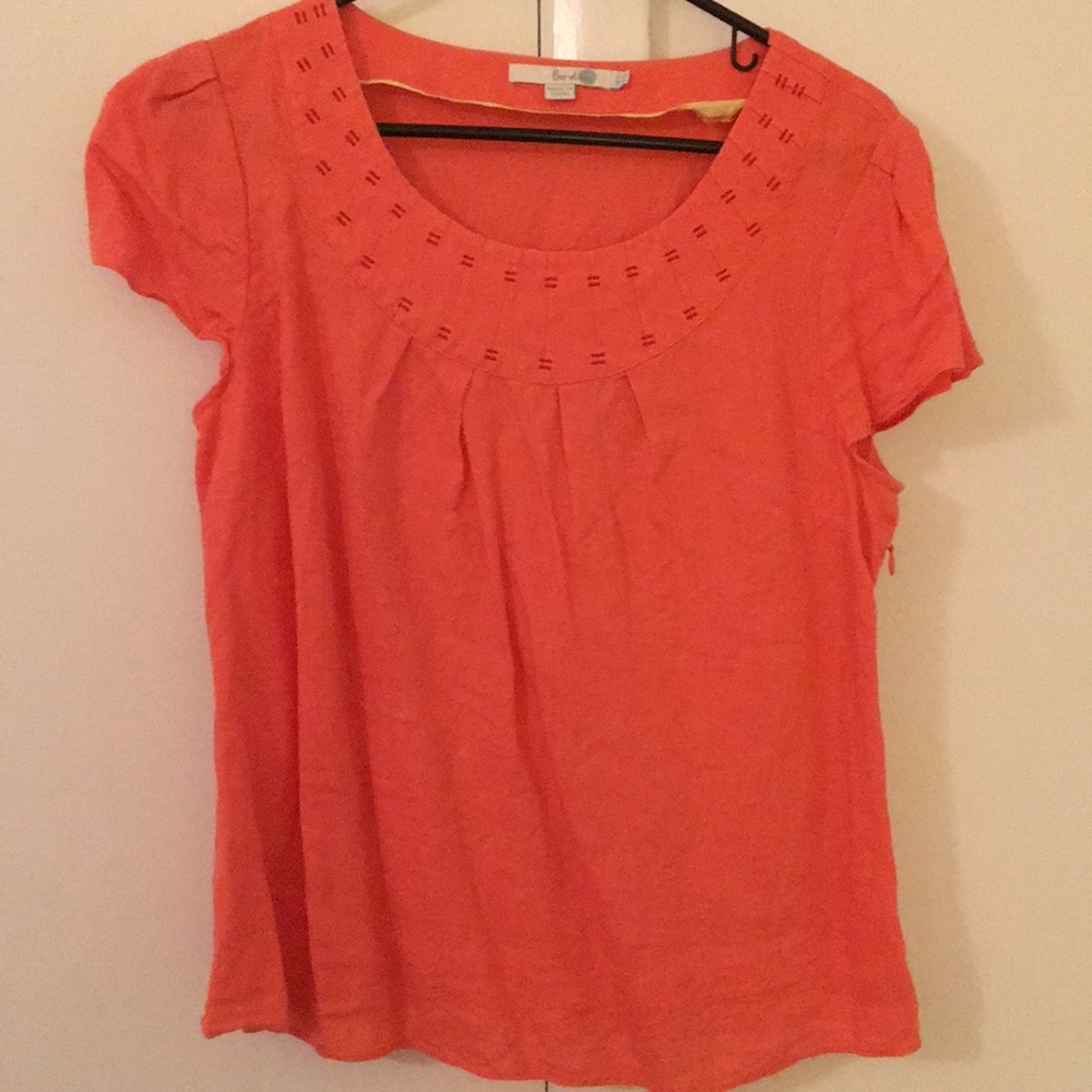 Boden linen top in beautiful coral color US size 8